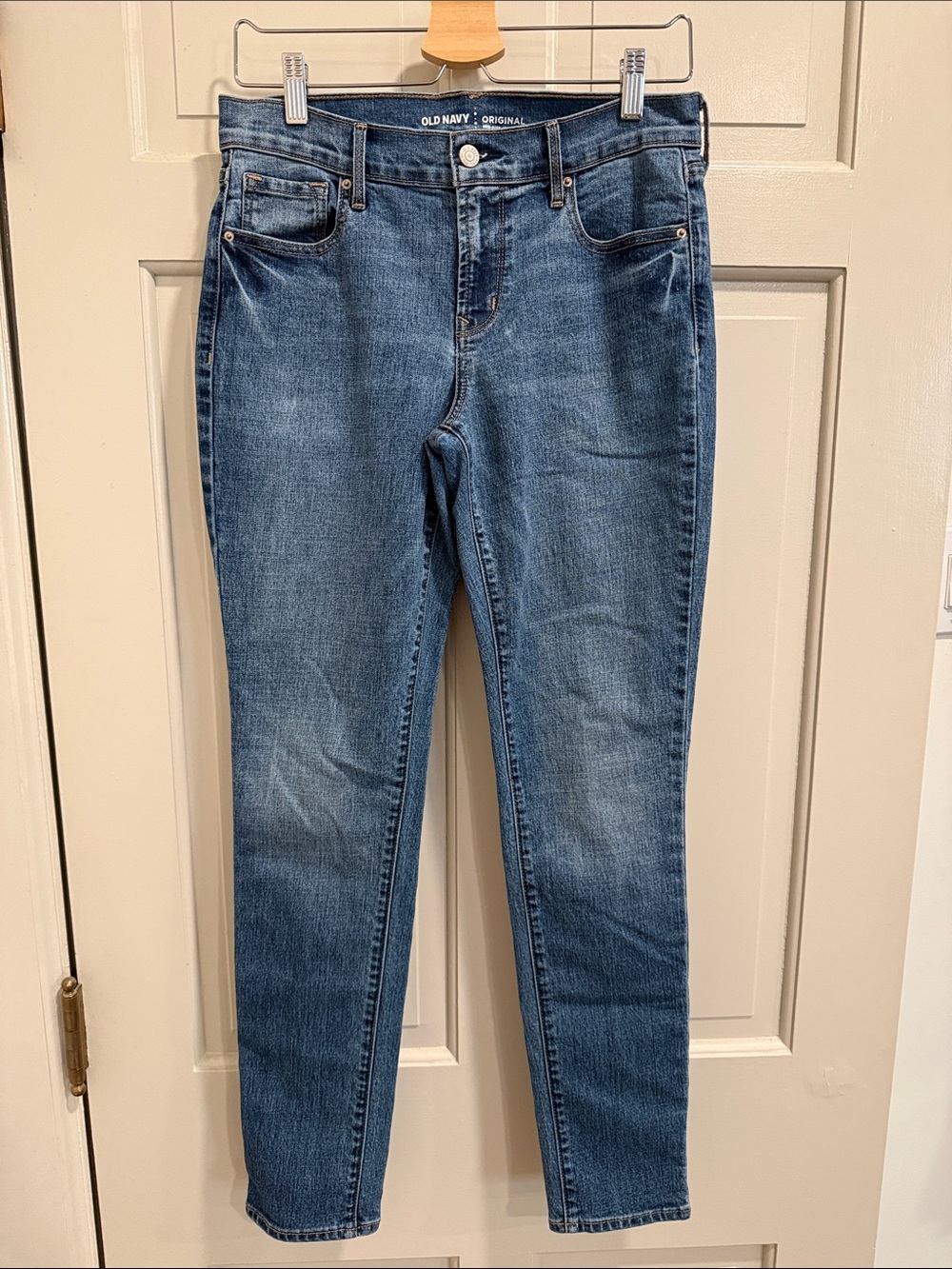 Old Navy Women's Original Mid-Rise Skinny Jeans Faded Indigo Wash Size 6